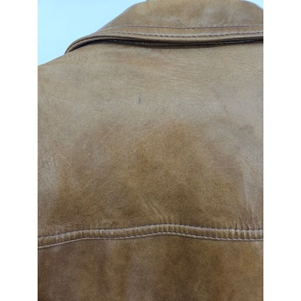 Vintage De Long Glazed Lamb Jacket Mens 40 Brown Lambskin Blazer